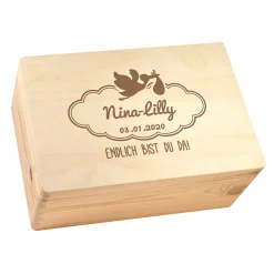 Memory Box zur Geburt - Storch