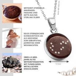 Meteorit Halskette mit Anhänger - Sternzeichen