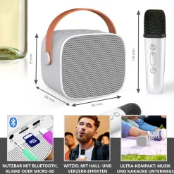 Mobile Bluetooth Karaokemaschine mit 2 Mikros
