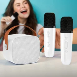 Mobile Bluetooth Karaokemaschine mit 2 Mikros