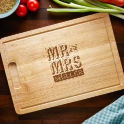 Mr und Mrs - personalisiertes Schneidebrett