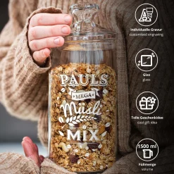 Müsli Vorratsglas mit Gravur
