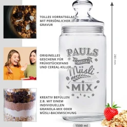 Müsli Vorratsglas mit Gravur