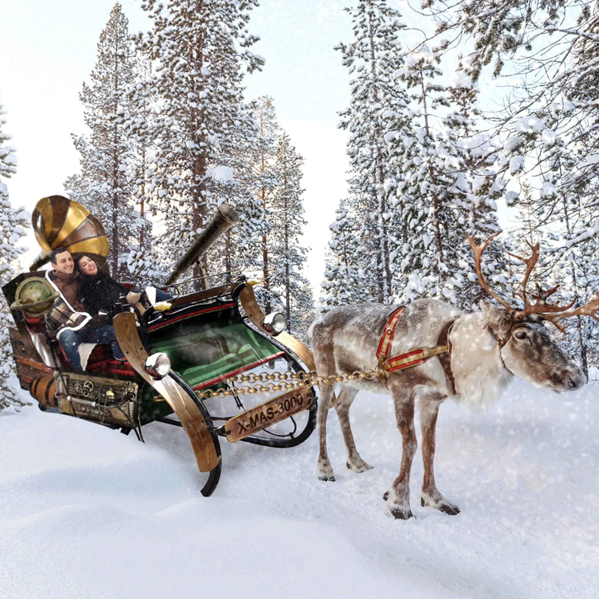 Original Weihnachtsmann Schlitten
