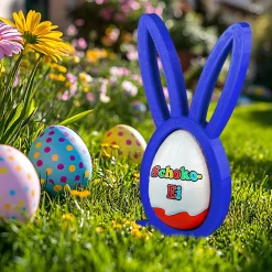 Osterhase Ü-Ei Halter Blau - 3er Set