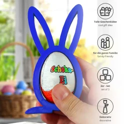 Osterhase Ü-Ei Halter Bunt - 3er Set