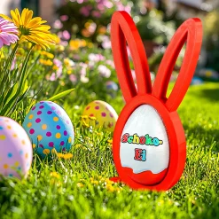 Osterhase Ü-Ei Halter Rot - 3er Set