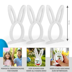 Osterhase Ü-Ei Halter Weiß - 3er Set