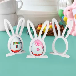 Osterhase Ü-Ei Halter Weiß - 3er Set