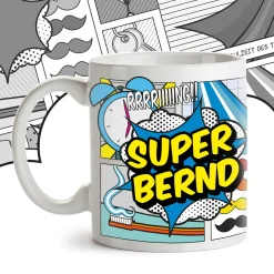 Personalisierte Comic Tasse - Super Mann