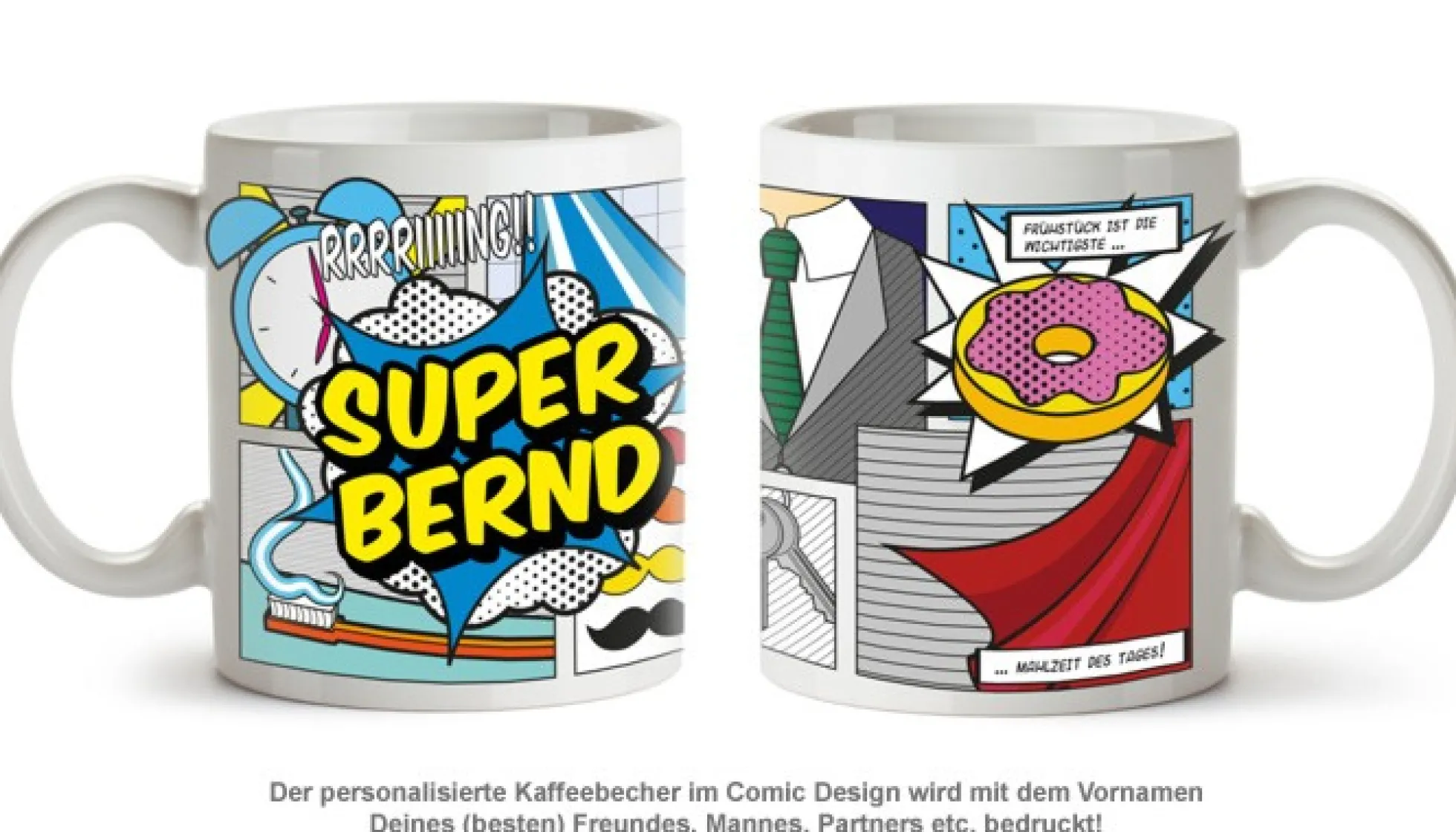 Personalisierte Comic Tasse - Super Mann