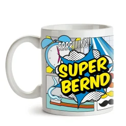 Personalisierte Comic Tasse - Super Mann