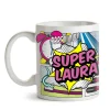 Personalisierte Comic Tasse - Super Frau