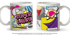 Personalisierte Comic Tasse - Super Frau