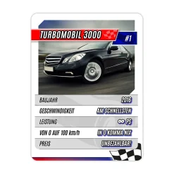 Personalisierte Quartettkarte XL - Auto