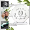 Personalisierter Glaspokal mit Facettenschliff zur Goldhochzeit - 50 Jahre