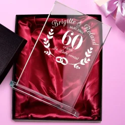 Personalisierter Glaspokal zur Diamanthochzeit - 60 Jahre