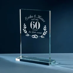 Personalisierter Glaspokal zur Diamanthochzeit - 60 Jahre