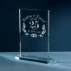 Personalisierter Glaspokal zur Silberhochzeit - 25 Jahre