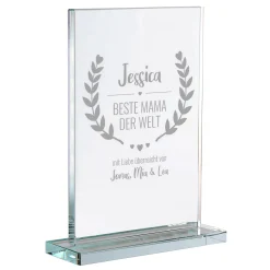 Personalisierter Glaspokal - Auszeichnung für Beste Mama