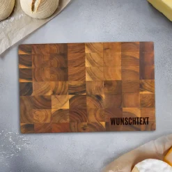 Personalisierter Stirnholz Schneideblock Akazie