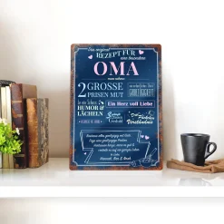 Personalisiertes Blechschild - Rezept Oma