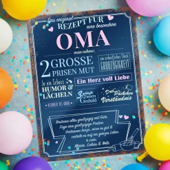 Personalisiertes Blechschild - Rezept Oma