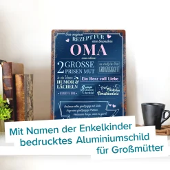 Personalisiertes Blechschild - Rezept Oma
