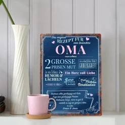 Personalisiertes Blechschild - Rezept Oma