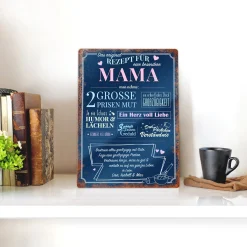 Personalisiertes Blechschild - Rezept Mama