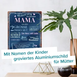 Personalisiertes Blechschild - Rezept Mama