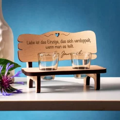 Personalisierte Schnapsbank für Paare - Liebe verdoppelt sich