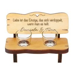Personalisierte Schnapsbank für Paare - Liebe verdoppelt sich