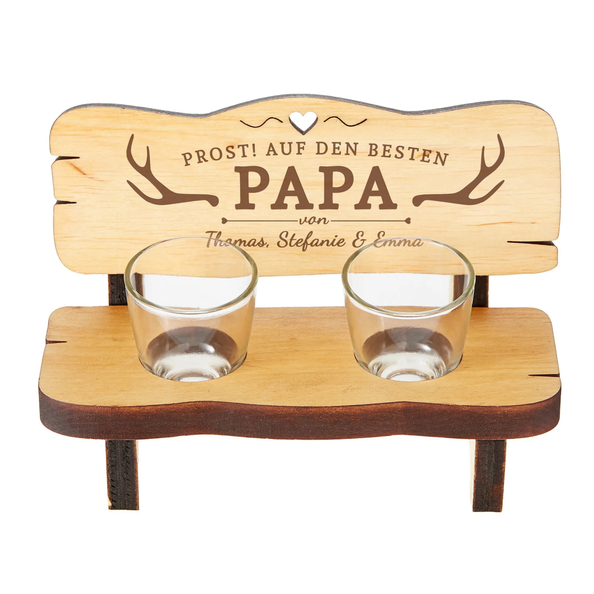 Personalisierte Schnapsbank für Papa