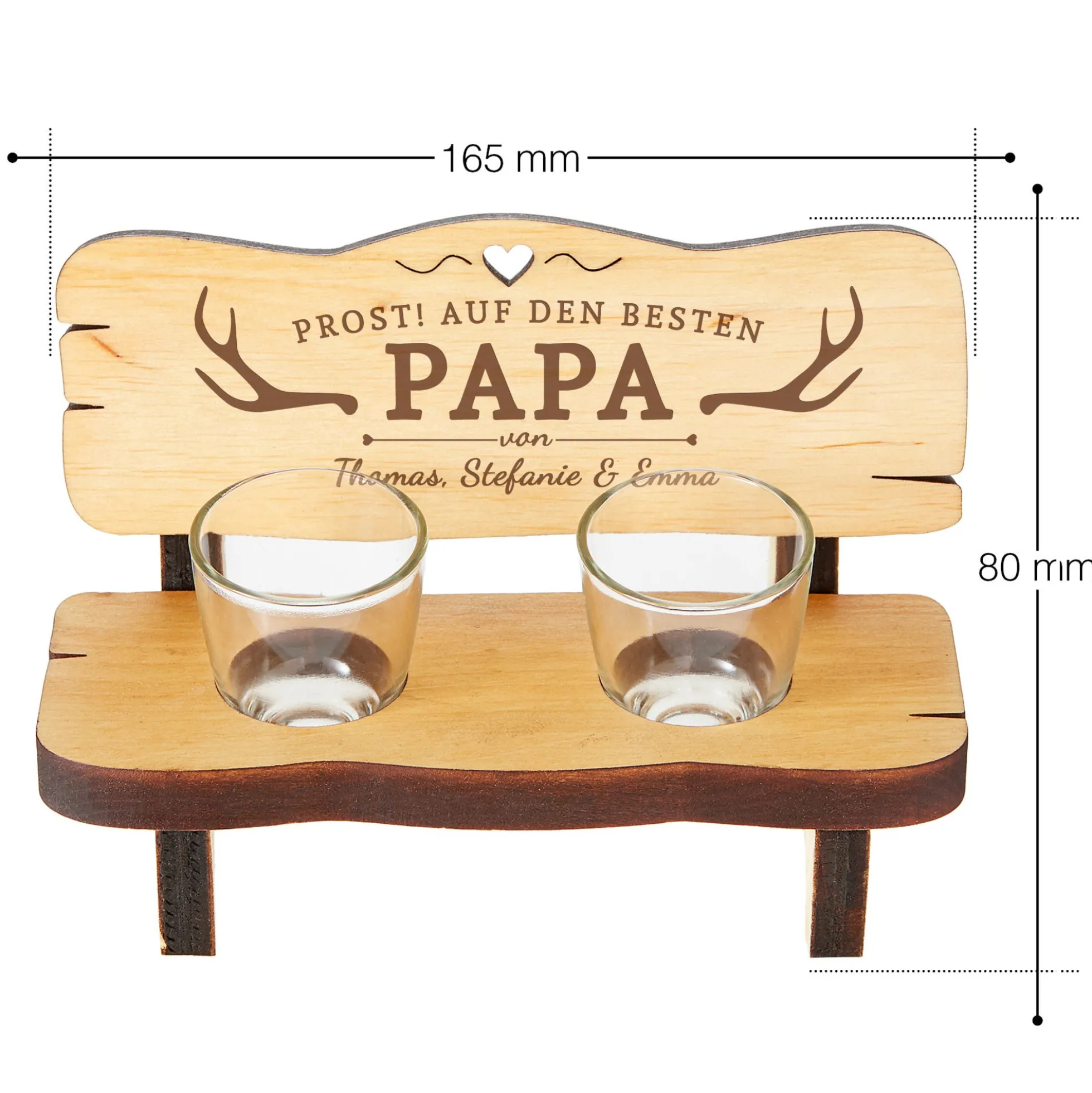 Personalisierte Schnapsbank für Papa