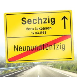 Personalisiertes Ortsschild - 60. Geburtstag