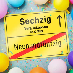 Personalisiertes Ortsschild - 60. Geburtstag