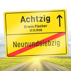Personalisiertes Ortsschild - 80. Geburtstag