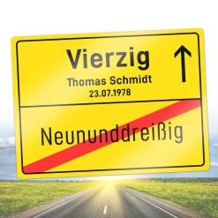 Personalisiertes Ortsschild - 40. Geburtstag