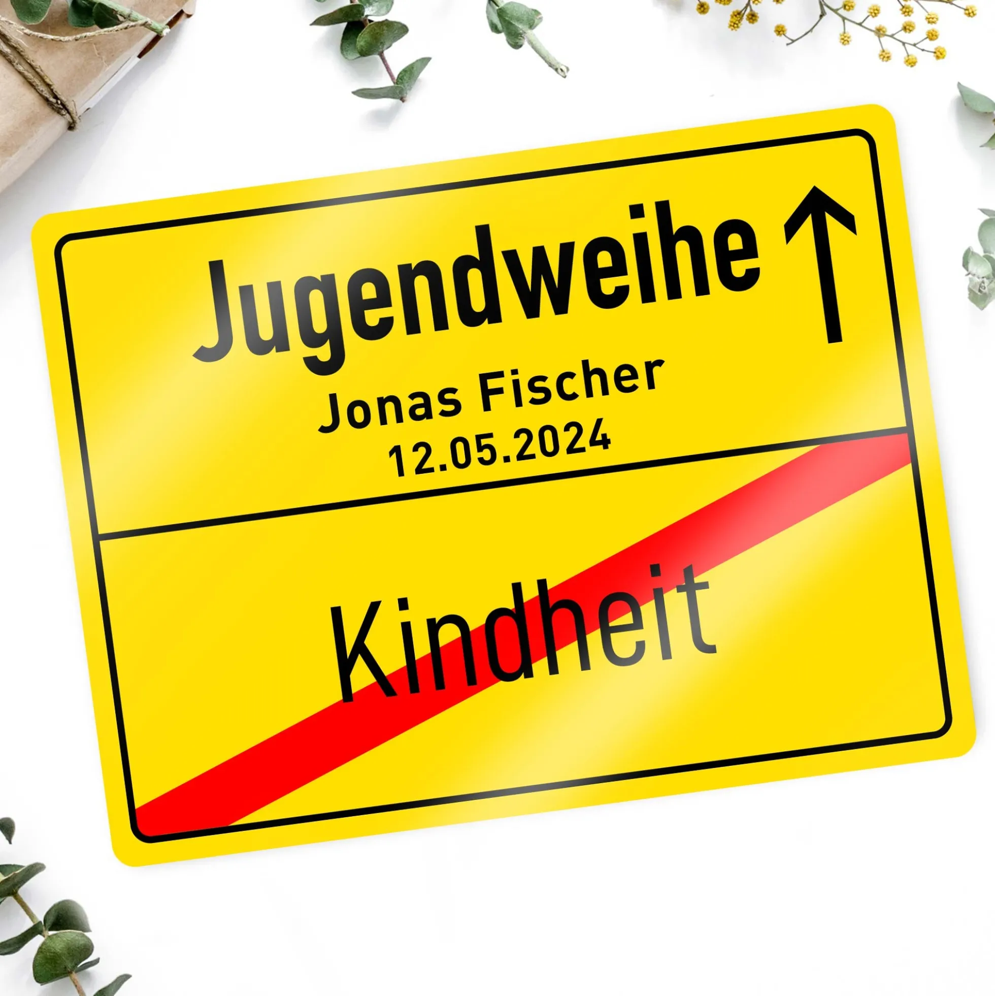 Personalisiertes Ortsschild - Jugendweihe