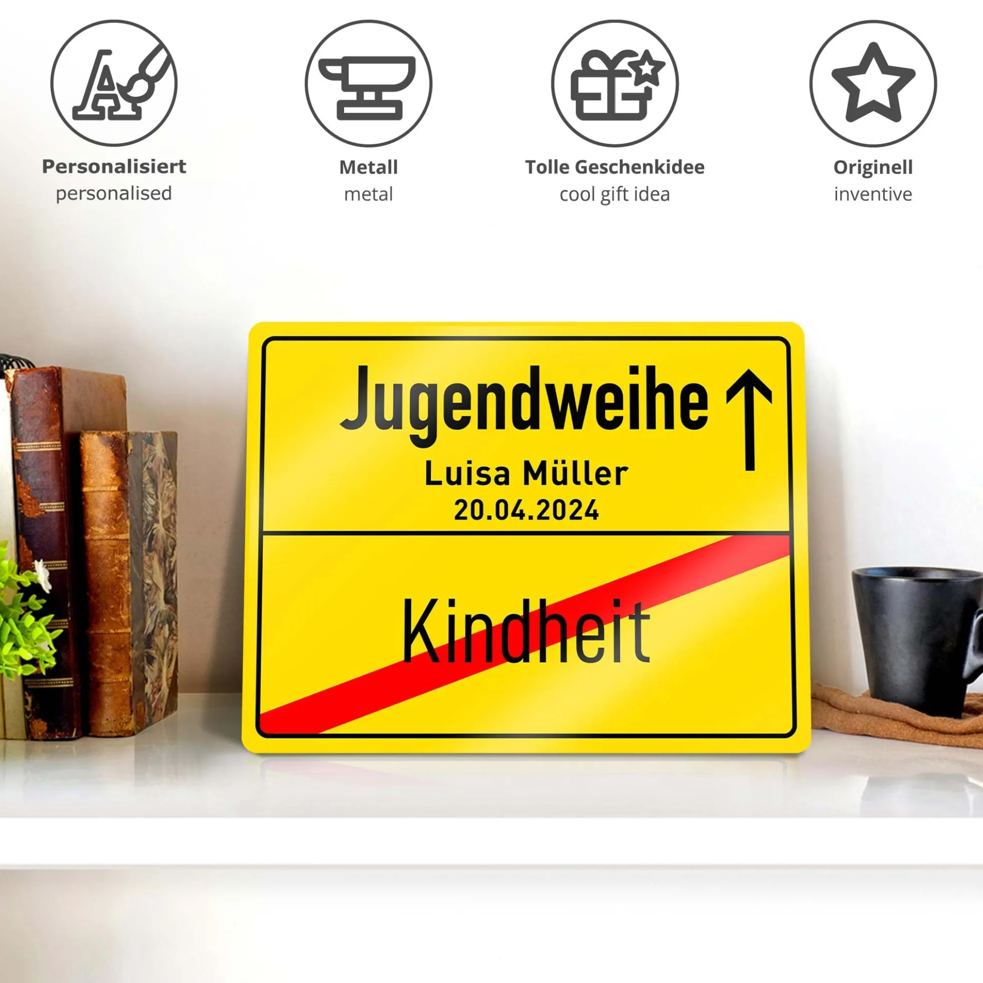 Personalisiertes Ortsschild - Jugendweihe