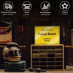 Personalisiertes Ortsschild mit Gravur - Papas Reich