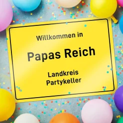 Personalisiertes Ortsschild mit Gravur - Papas Reich
