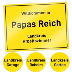 Personalisiertes Ortsschild mit Gravur - Papas Reich