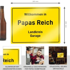 Personalisiertes Ortsschild mit Gravur - Papas Reich