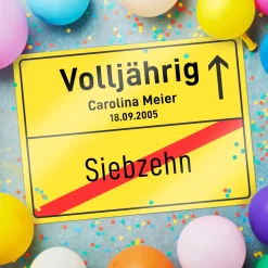 Personalisiertes Ortsschild - 18. Geburtstag