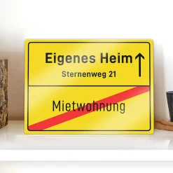 Personalisiertes Ortsschild - Eigenes Heim