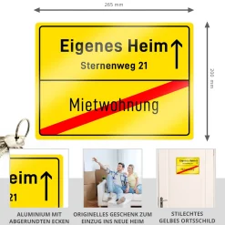 Personalisiertes Ortsschild - Eigenes Heim