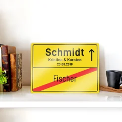 Personalisiertes Ortsschild - Hochzeit