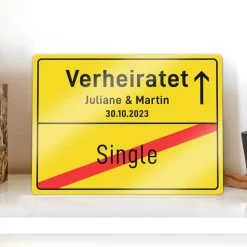 Personalisiertes Ortsschild - Verheiratet